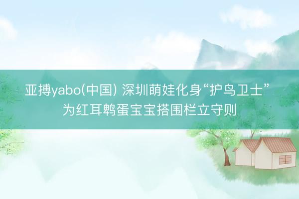 亚搏yabo(中国) 深圳萌娃化身“护鸟卫士” 为红耳鹎蛋宝宝搭围栏立守则