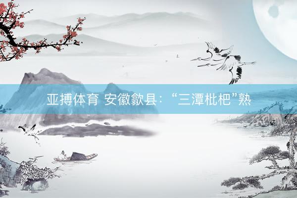 亚搏体育 安徽歙县:“三潭枇杷”熟