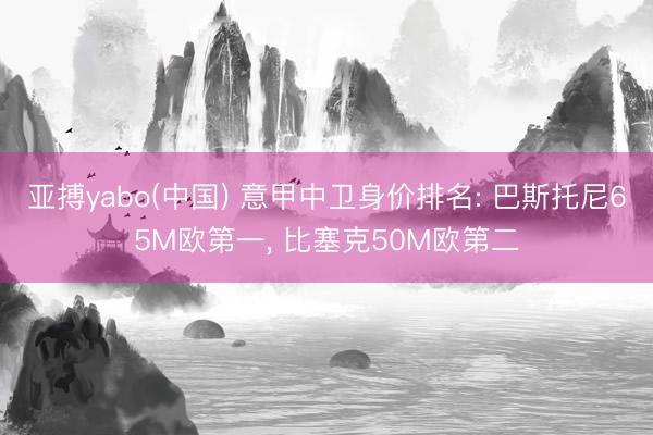 亚搏yabo(中国) 意甲中卫身价排名: 巴斯托尼65M欧第一， 比塞克50M欧第二