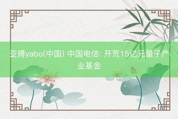 亚搏yabo(中国) 中国电信: 开荒15亿元量子产业基金