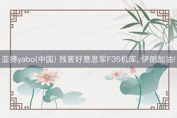 亚搏yabo(中国) 残害好意思军F35机库, 伊朗加油!