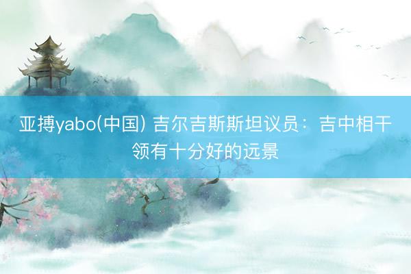 亚搏yabo(中国) 吉尔吉斯斯坦议员：吉中相干领有十分好的远景