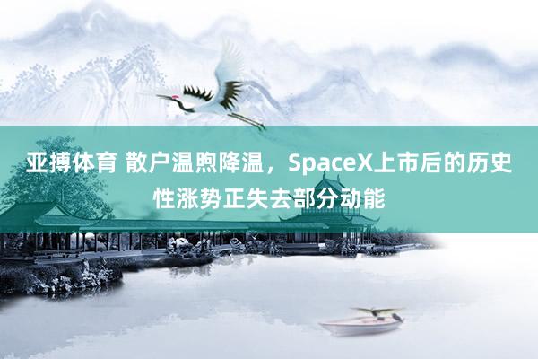 亚搏体育 散户温煦降温,SpaceX上市后的历史性涨势正失去部分动能